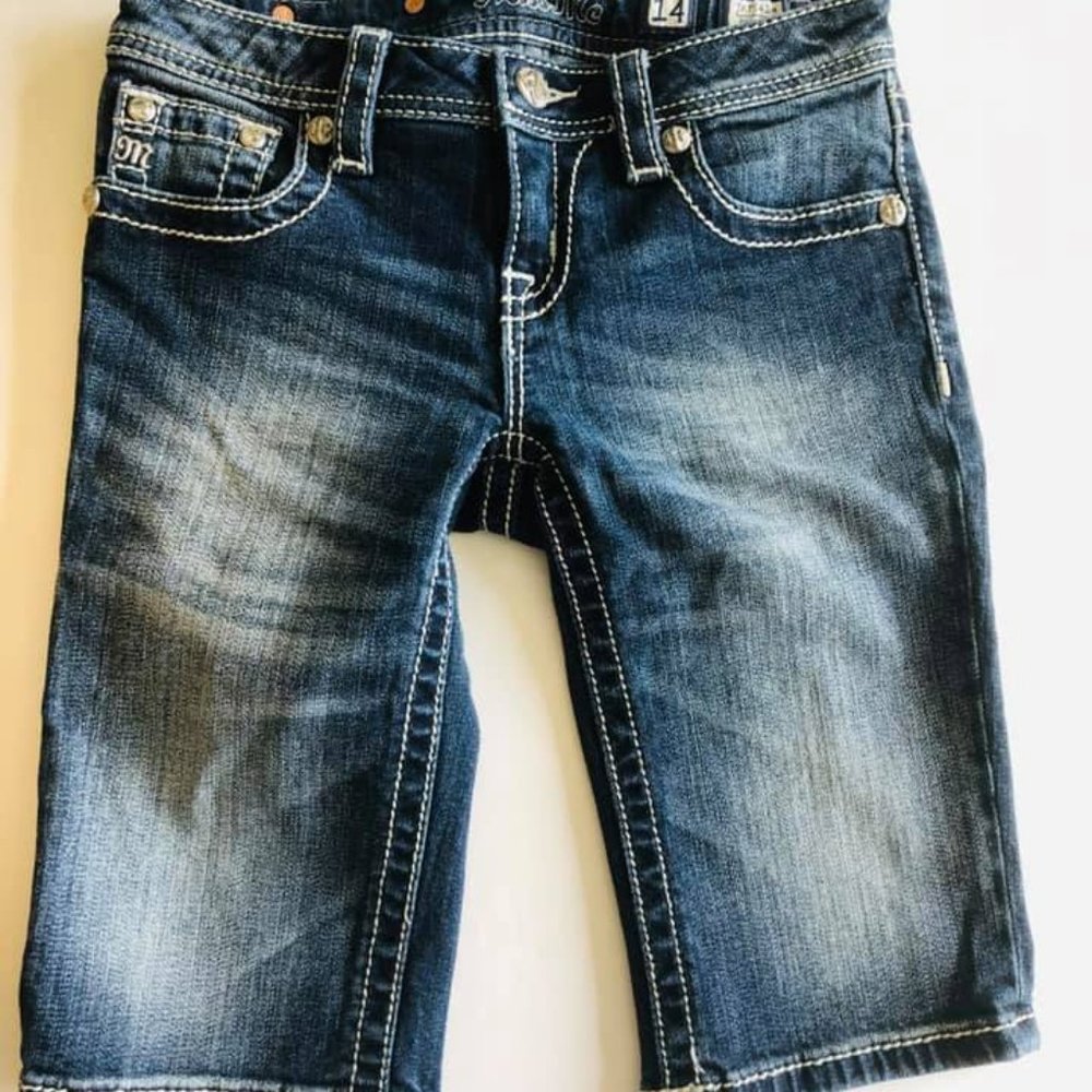 Miss Me girls bermuda shorts jeans 14 - Picture 2 of 5